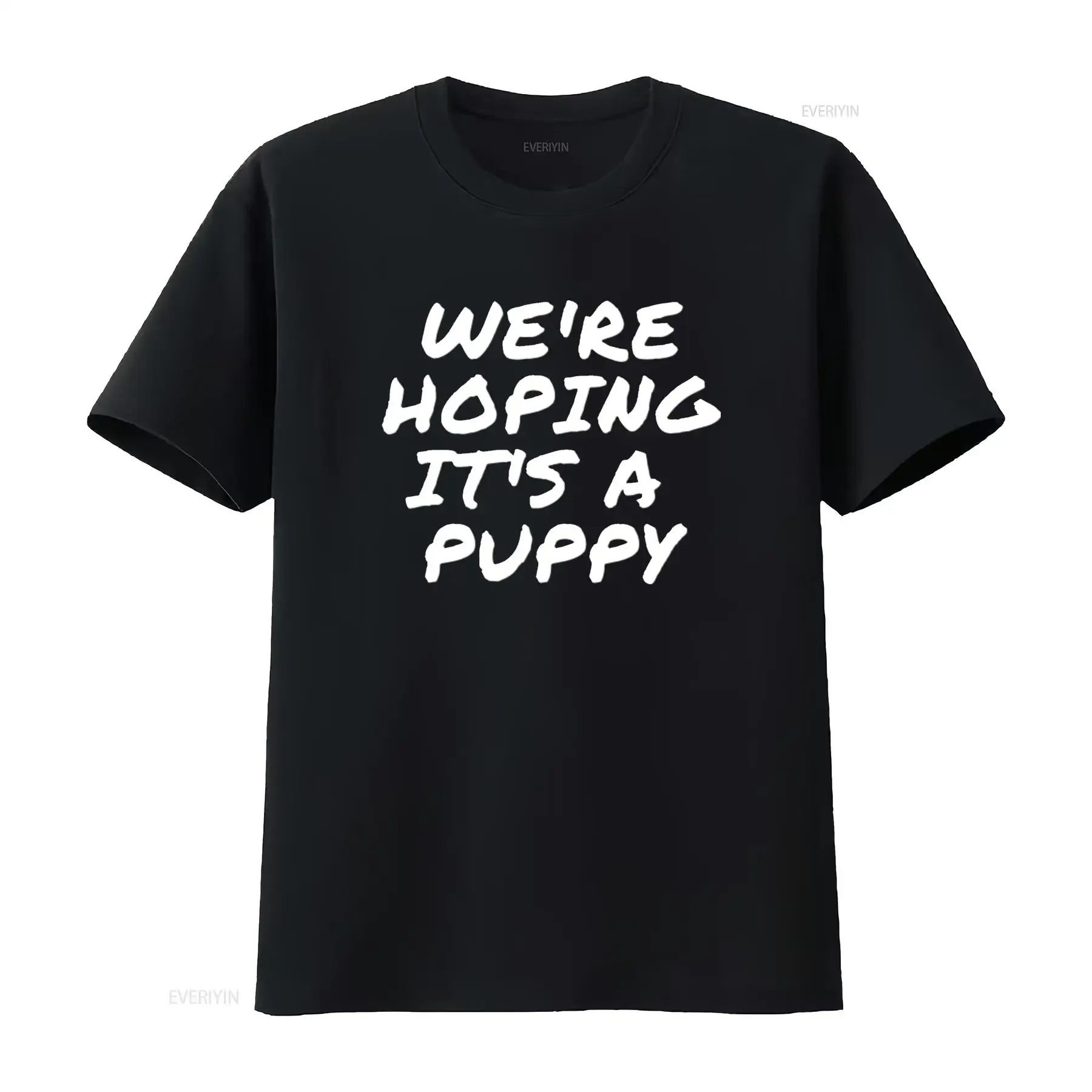 Mens We re Hoping It s a Puppy Funny Maternity Pregnant Pregnancy T Shirt Black vintage Washed homme Soft Stylish Versatile