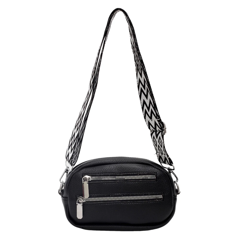 

Fanny Pack PU Leather Double Zip Crossbody Bag for Women Men with Adjustable Strap Handbag Trendy Chest Bag for Travel Shopping