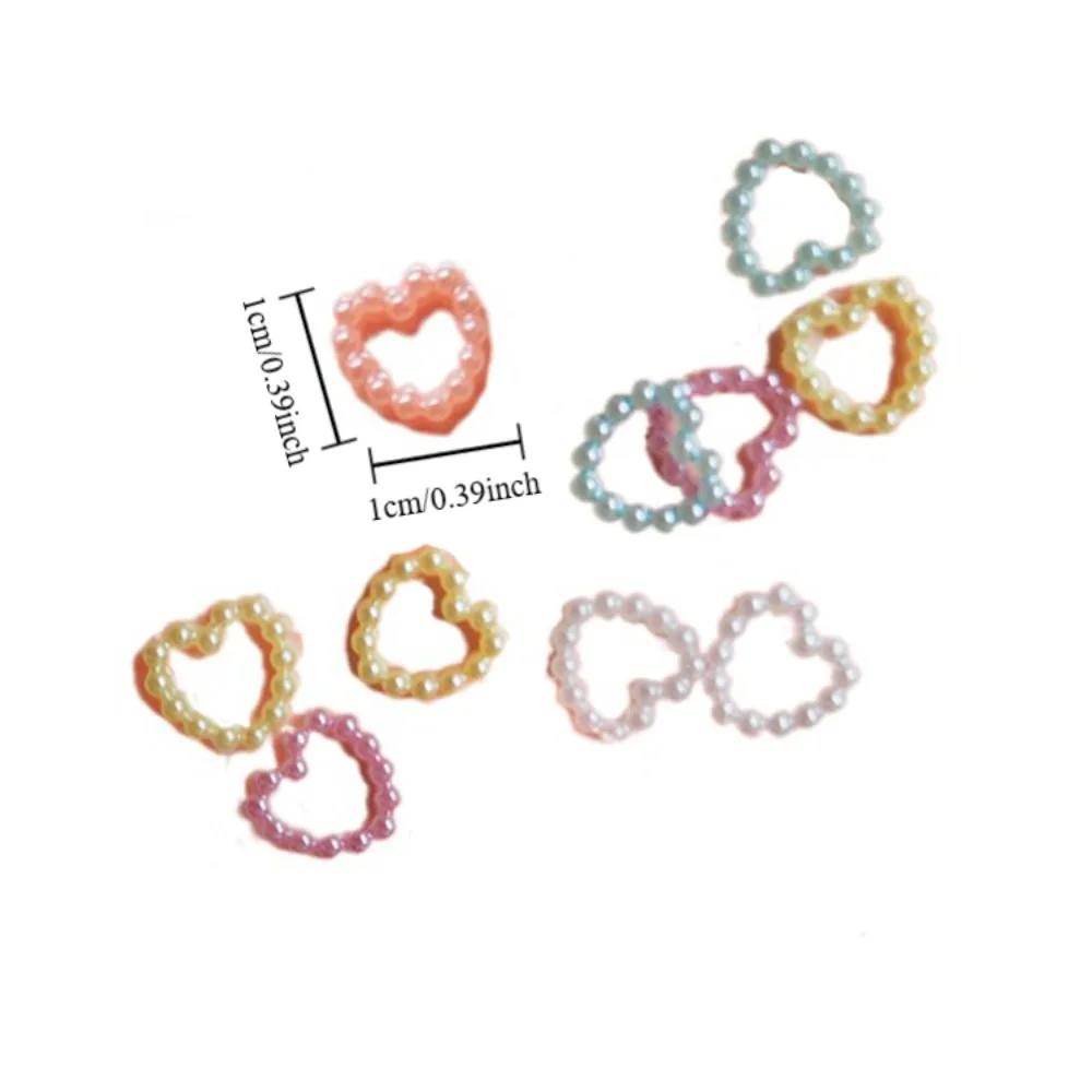 DIY Materials Heart Shape Nail Decoration Artificial Pearl Palstic Heart Pearl DIY Accessories Colorful Mini