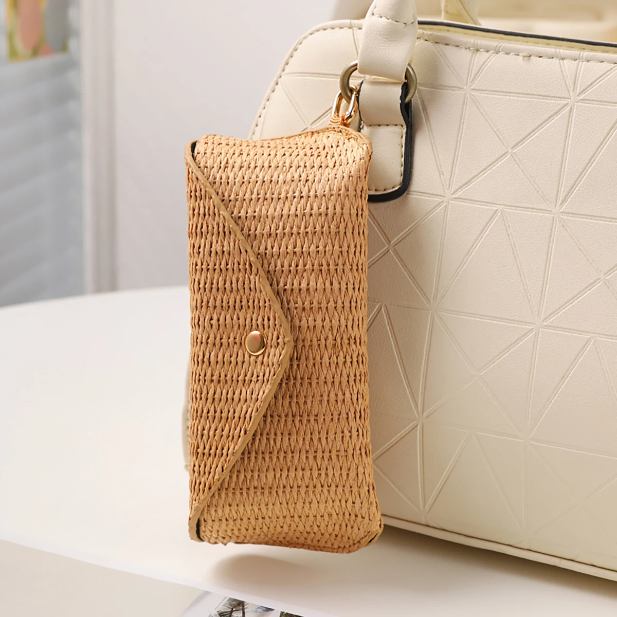 Travel Accessories Pouch For Women - 1개 시크한 짚 안경 케이스 (후크