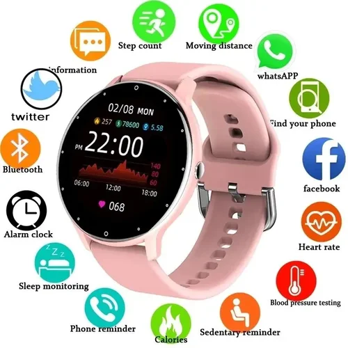 Reloj inteligente LIGE para mujer, pronóstico del tiempo en tiempo Real, rastreador de actividad, relojes, Monitor de ritmo cardíaco, reloj inteligente deportivo para mujer y hombre