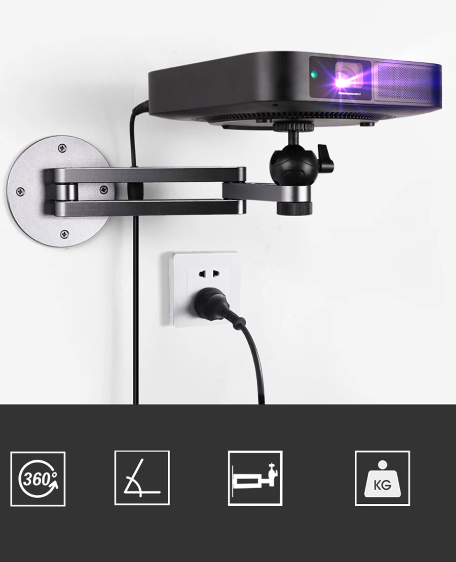 Projektorständer, robuste Wandhalterung aus Aluminiumlegierung für universelle 1/4-Zoll-Schraubenlochartikel, XGIMI TD 10 kg Tragfähigkeit – Detail 1