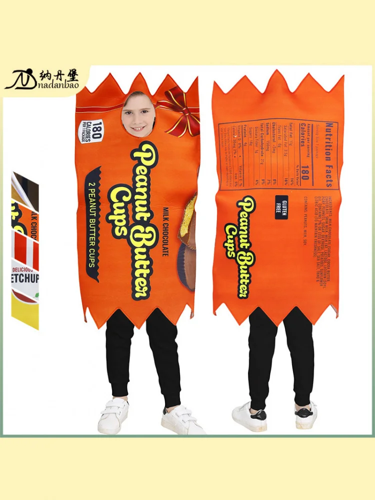 

Halloween Potato Chips Children's Cosplay Party Costume Funny Snack Theme Stage Performance Props Ladies Ethnic Wear