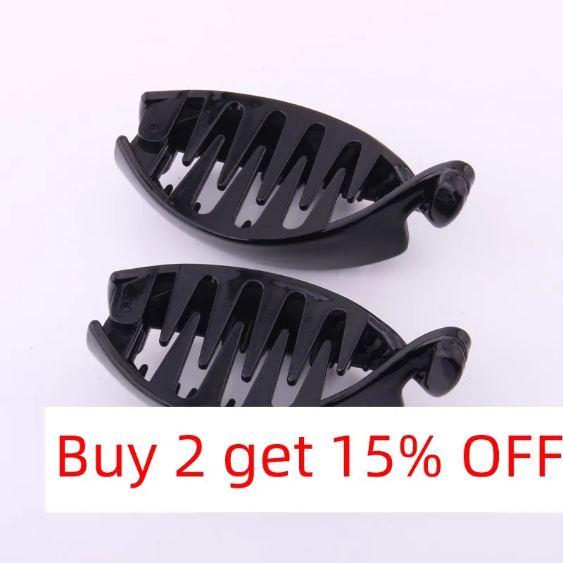 2 pcs Banana clips hair Hairpins Funny Shape Ponytail Holders Solid Plastic Hair Clips Casual Fashion Hair Accessories for Women