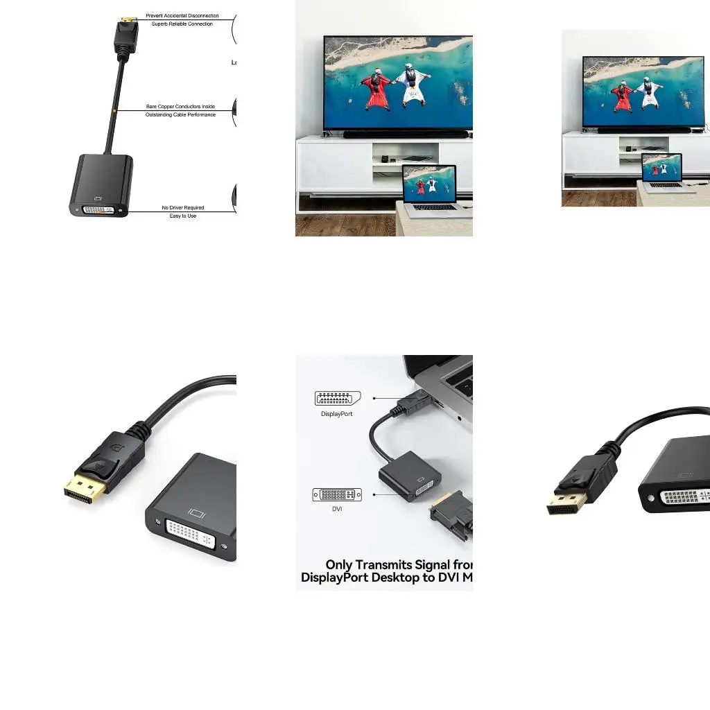  Universal  To DVI Adapter Gold Coated Pin Seamlessly Device Connectivity