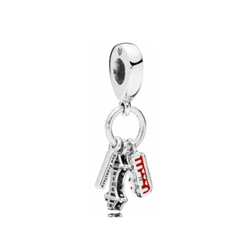 925 silver camera, Eiffel Tower, Statue of Liberty, , castle jewelry, suitable for original European bracelets, DIY accessories
