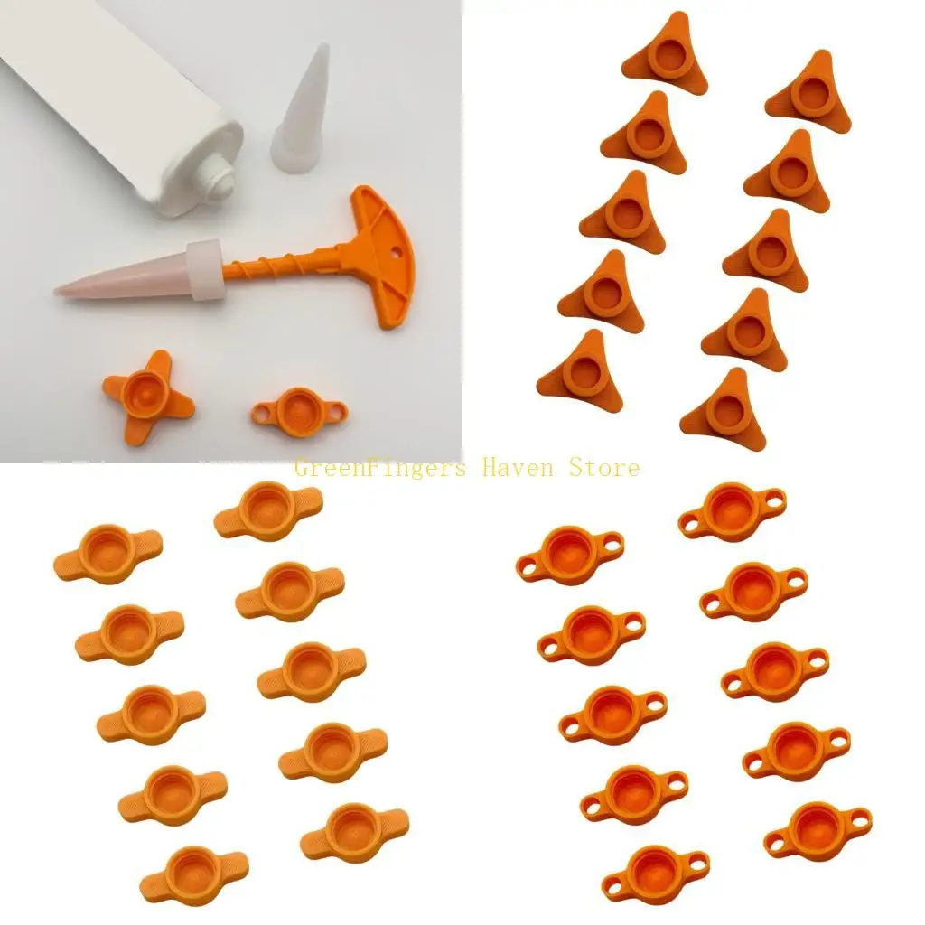 F68D 10Pcs Plastic Glass Glues Sealing Cap Universal Sealant Saver Cap for Standard Glues Bottles Portable Decoration Tool