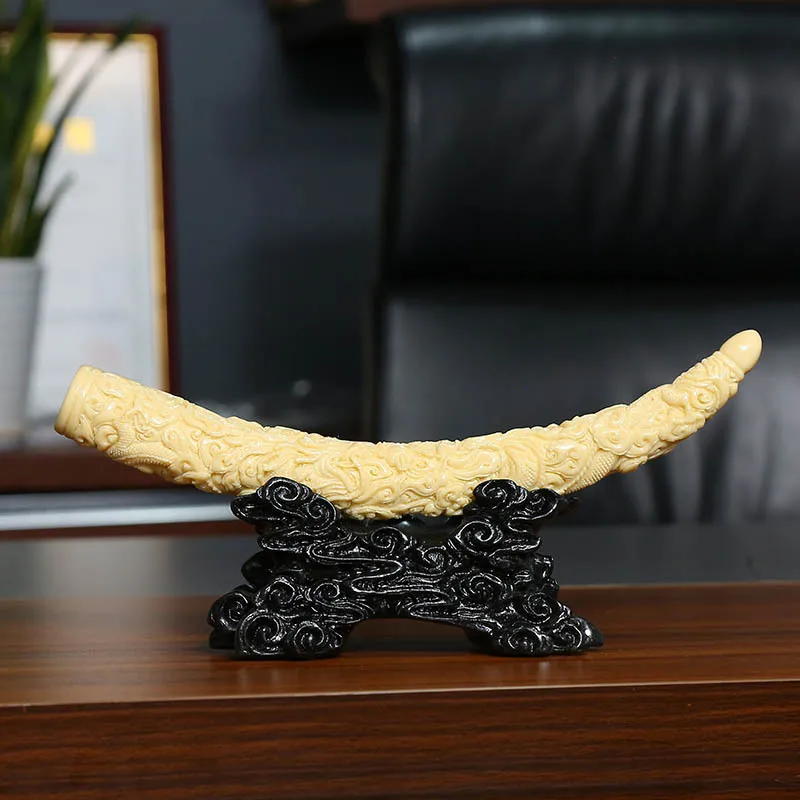 

1pc Chinese Imitated Ivory Statue Resin Accessories Items Home Room Sculpture Ornaments Art StoreOfficeFigurinesDecorationCrafts