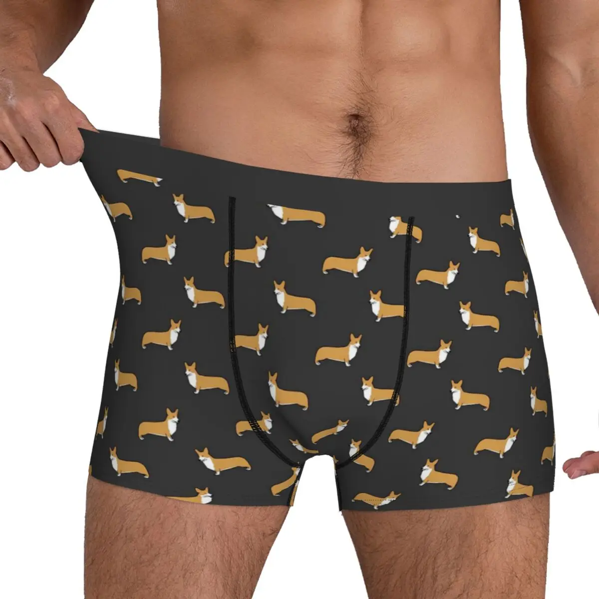 Fun Dog Print Underwear Animal Males Panties Customs Elastic Boxershorts Trenky Shorts Briefs Large Size