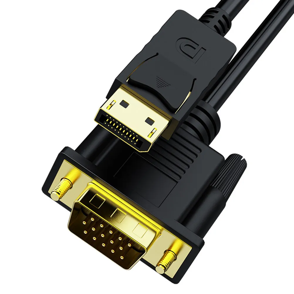 

Кабель-адаптер DisplayPort-VGA с аудиовыходом, черный, для компьютера, проектора, ноутбука, монитора, HDTV, игровых устройств