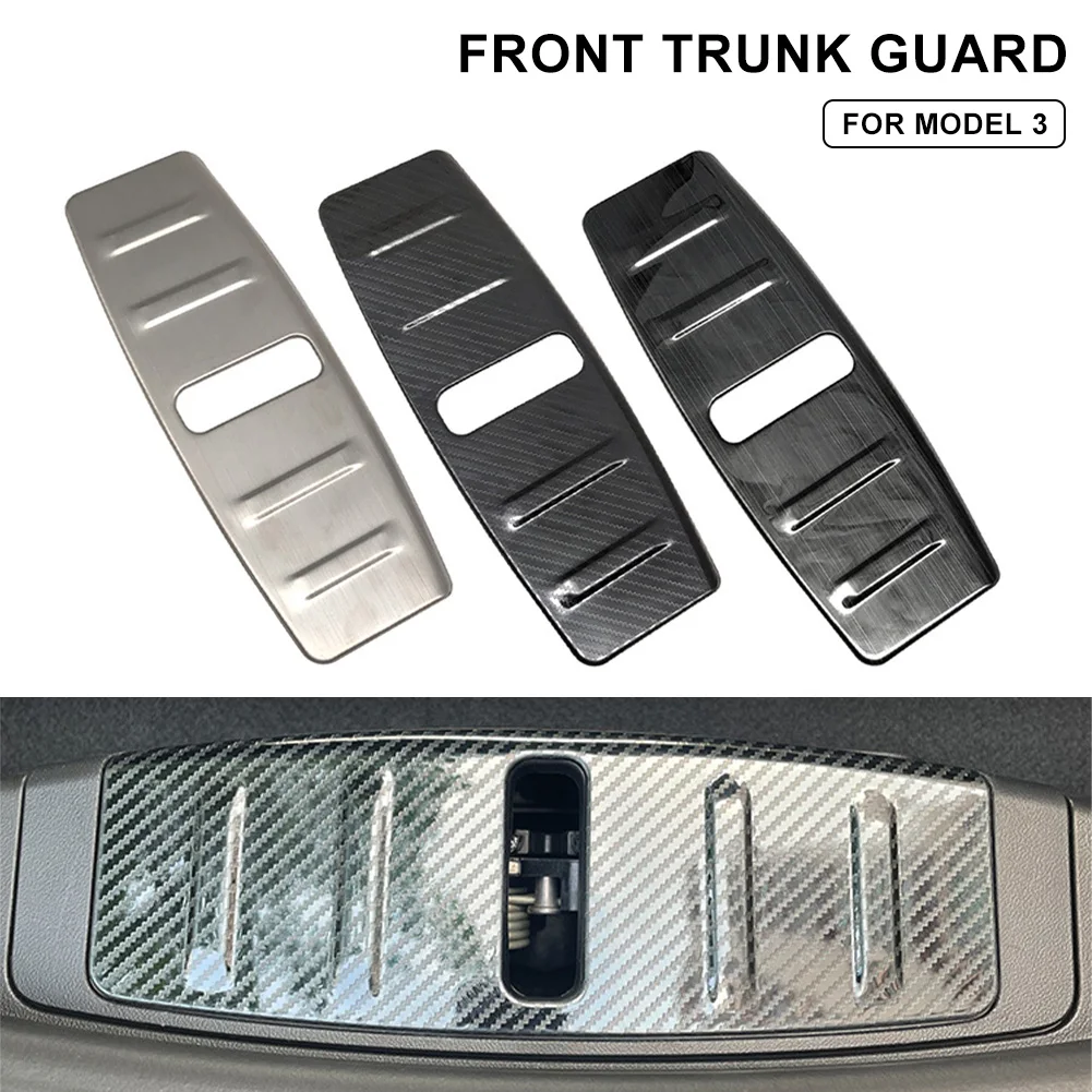 

For Tesla 3 Type Car Hood Guard Front Luggage Box Stainless Steel Protection Decorative Plate Accessories