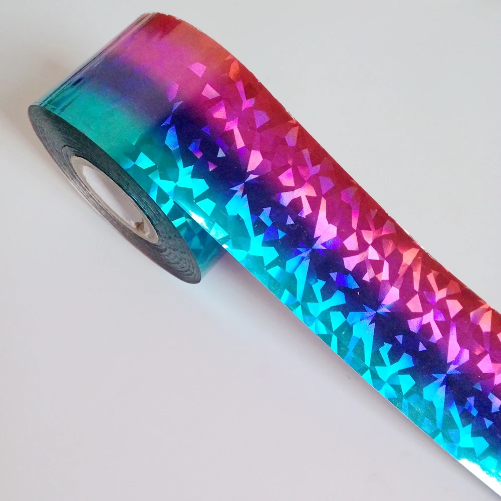 120M/Roll Holographic Transfer Foil Laser Broken Glass Nail Sticker For Design Fashion Decals Manicure Salon Tip