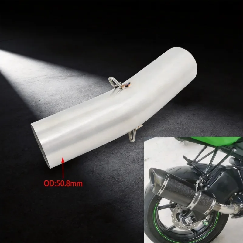Motorcycle Exhaust Modified Muffler 51mm Mid Link Pipe No Remove Catalyst Slip On For Kawasaki ZX6R ZX-6R ZX 6R 636 2009 - 2022