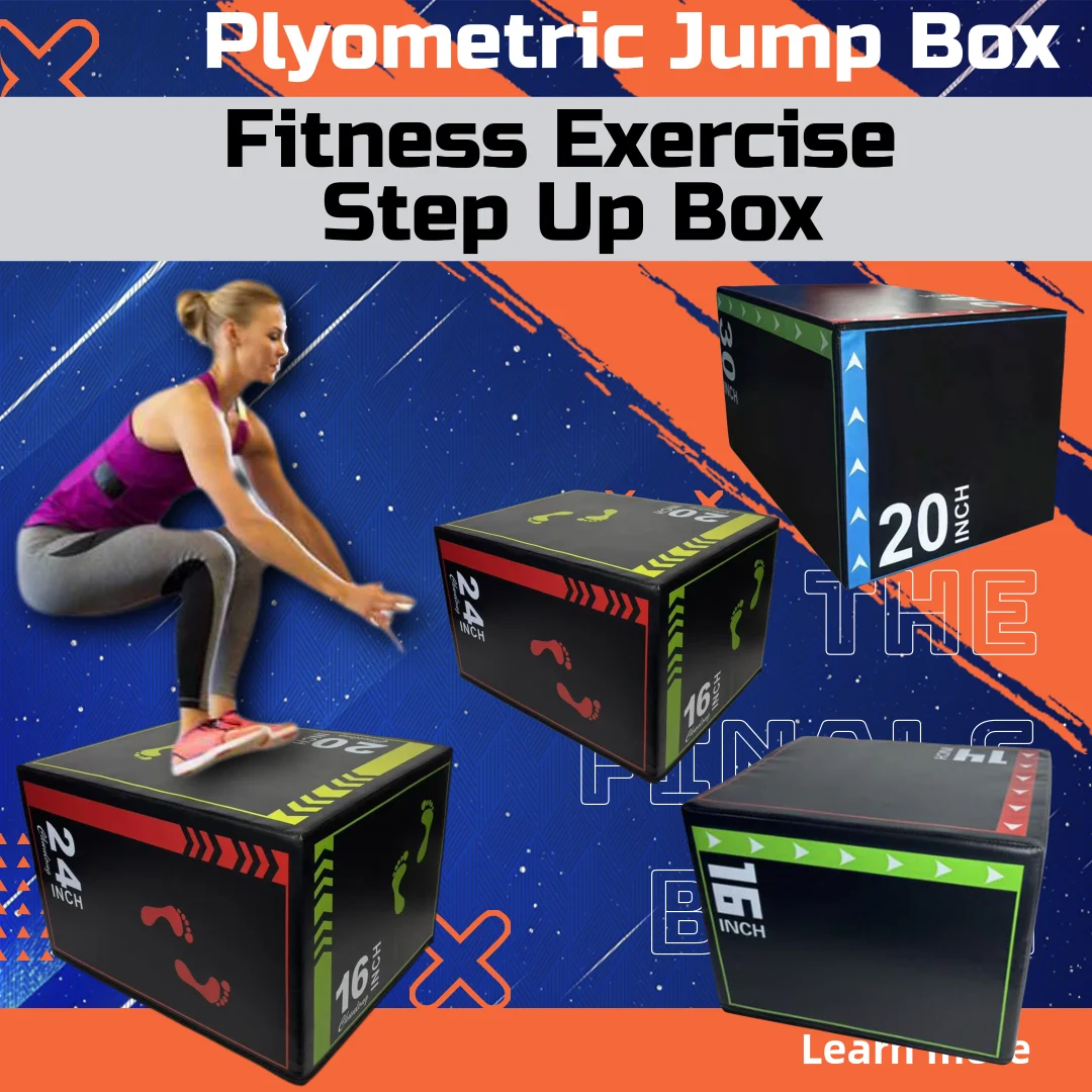 3in1 Plyometrische Sprungbox, rutschfeste Fitness-Übungs-Step-Up-Box für Heim-Fitnessstudio, Konditionierung, Krafttraining, mehrere Größen