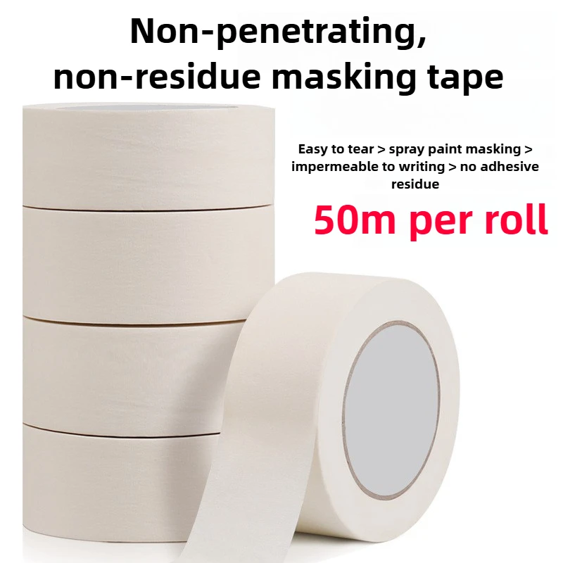 

High Viscosity Decorative Paper Tape, Single-sided Hand Tearable White Decorative Adhesive for Decoration and Decoration