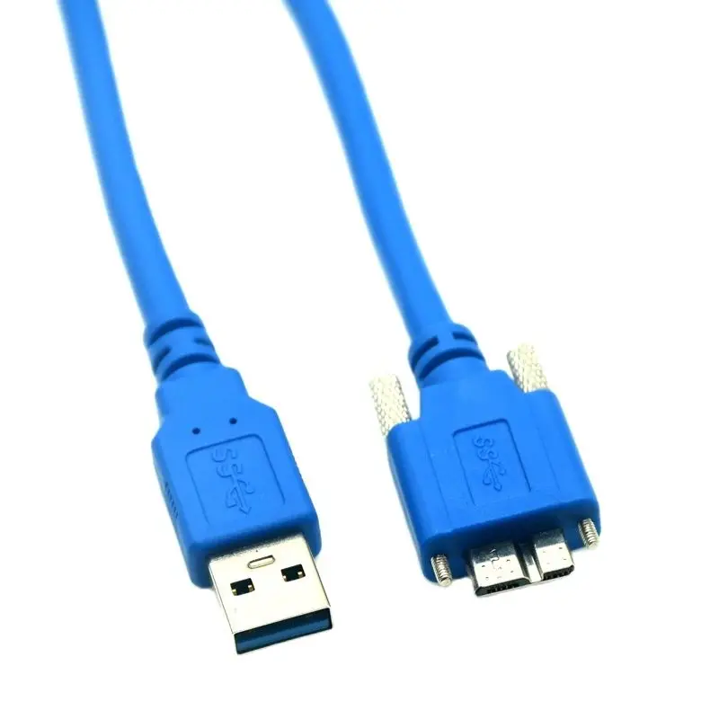 Cable de extensión USB 3,0 tipo A macho A Micro B macho para cámara, Cable USB 3,0 AM/MicroB de 1M, 1,5 M, 2M, 3M con tornillos de bloqueo