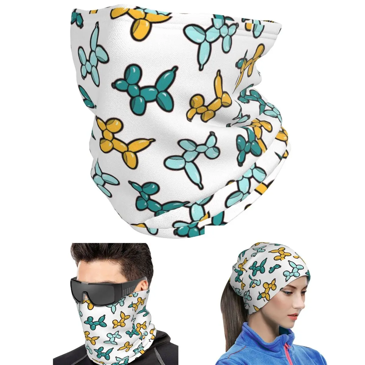 Balloon Animal Dogs Pattern In Red Bandana Neck Cover Printed Magic Scarf Running Cycling Scarf For Men Women Adult All Season