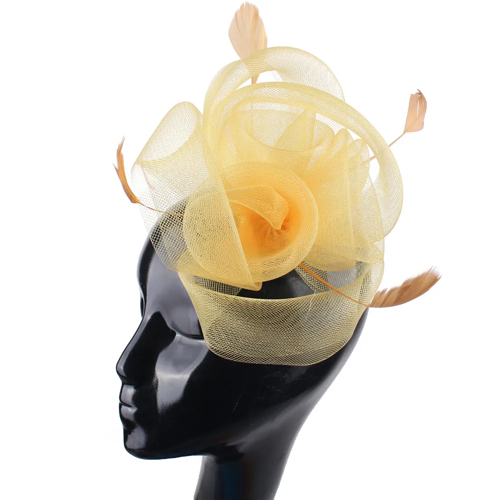 Elegant bride Fascinator Hat for women Fashion Ladies Wedding Headwear Headband for Church Cocktail Women's Hair Accessories