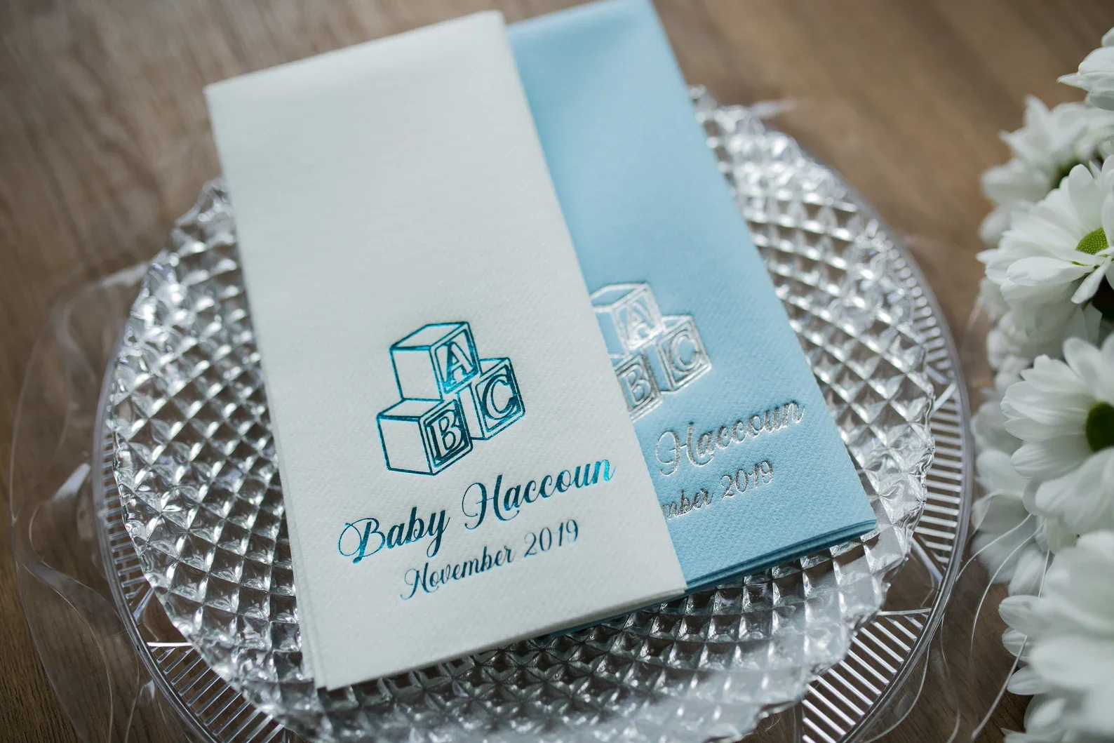 50pcs Personalized Napkins, Baptism, Event Napkins, Napkins, Custom Napkins,  baby cubes