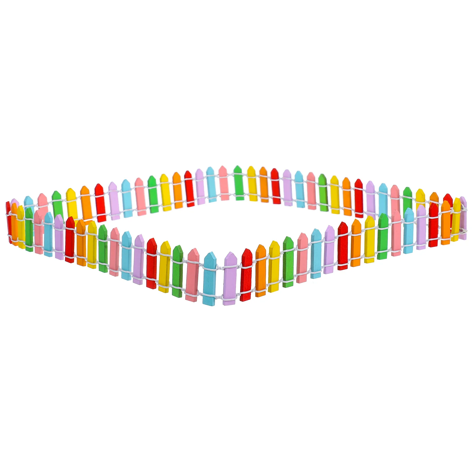 Mini Wood Picket Fence Vibrant Colors Durable Material Garden Fencing Micro L Edging Border Miniature Fairy Garden
