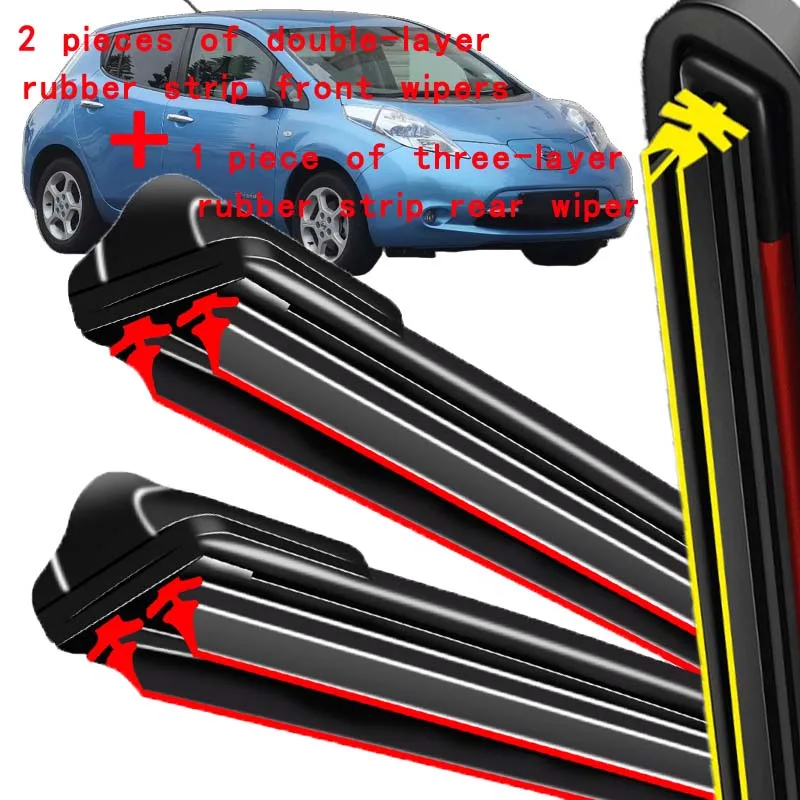 

Для Nissan Leaf MK1 2010-2017 2011 2012 2013 2014 стеклоочиститель передние и задние щетки стеклоочистителя лобовое стекло щетки 26 "+ 16" + 10"