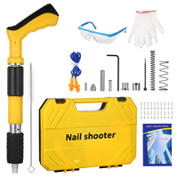 High-pressure Nail Gun Manual Steel Nail Gun Strength Adjustable with 20 Nails for Home DIY Woodworking Cement Wall