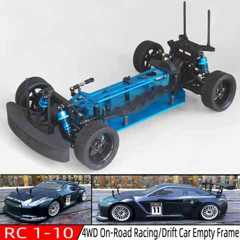 Versión mejorada del chasis 1/10 RC 4WD modelo de coche de carreras en carretera/coche de deriva marco vacío versión sin escobillas HSP 94123