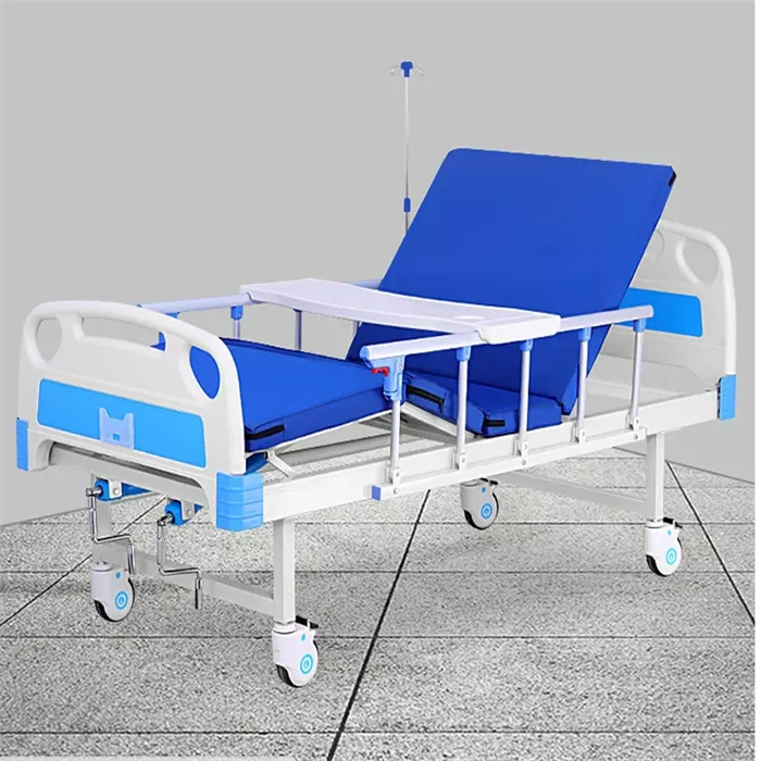 for EU-HB301 Two 2 Function Hospital Bed Manual Metal Hospital Bed With Toilets Prices Hospital Medical Patient Bed Manufacturer