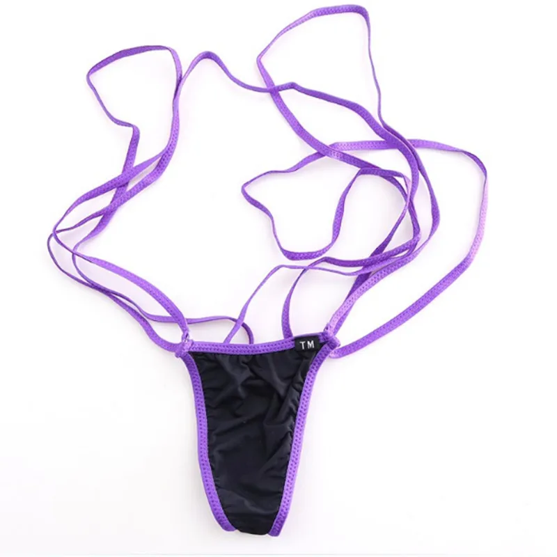 Men Contrast‑Color Harness Thong Sexy Suspender T‑Back Underwear Silky Smooth Breathable Male Special Design Panties