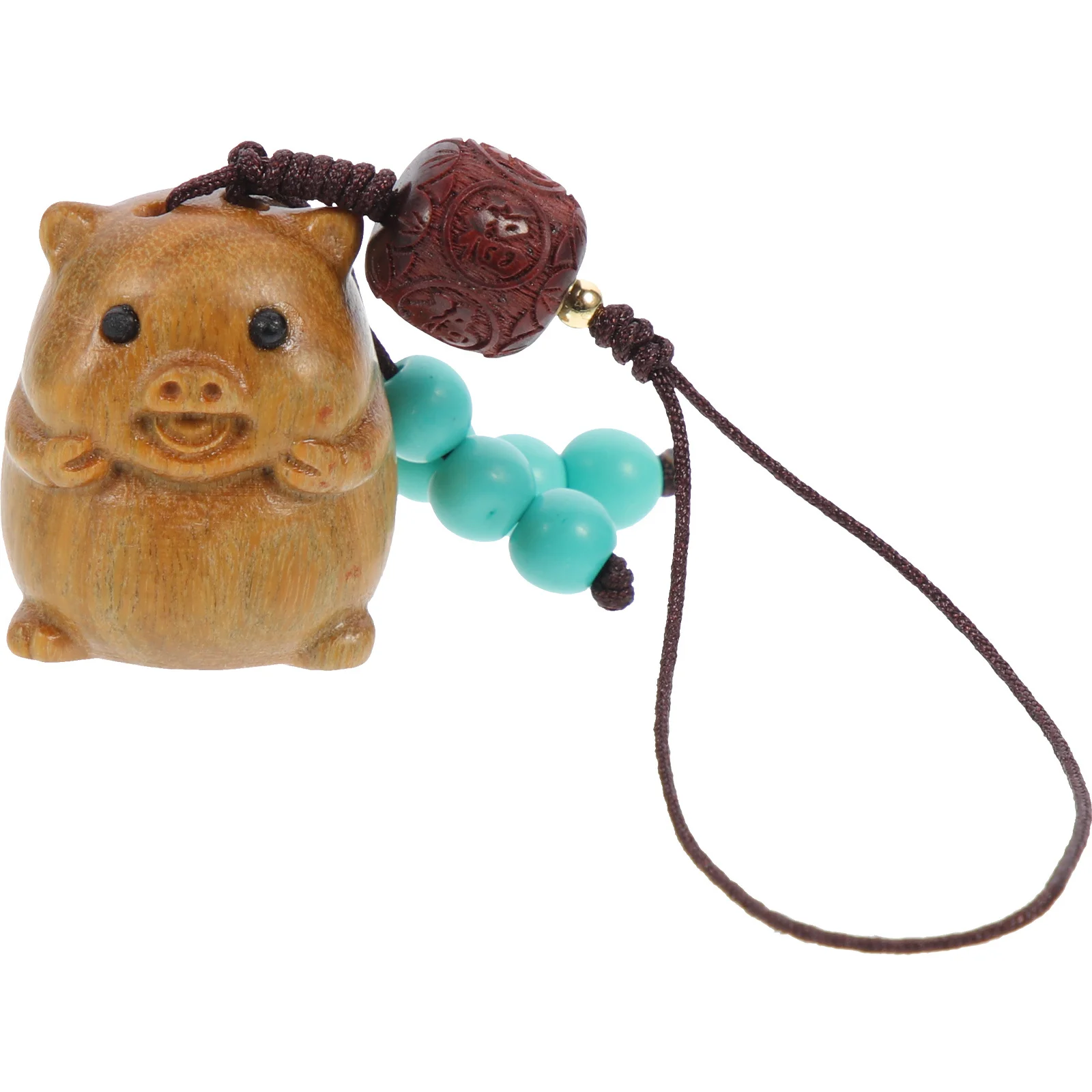 

Green Sandalwood Keychain Ornament Exquisite Chinese Style Bag Pendant Lightweight Multifunctional Hanging Accessory