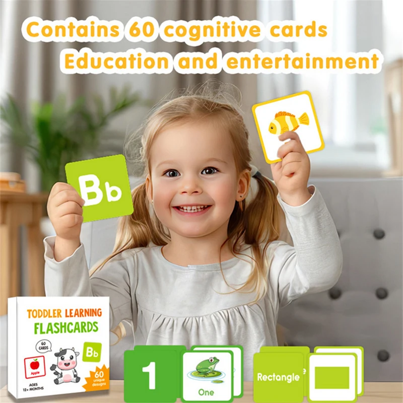 Toddler Learning Flash Cards Alphabet Letters Words Flashcards Kindergarten Montessori Early Development Toys Teaching Aids