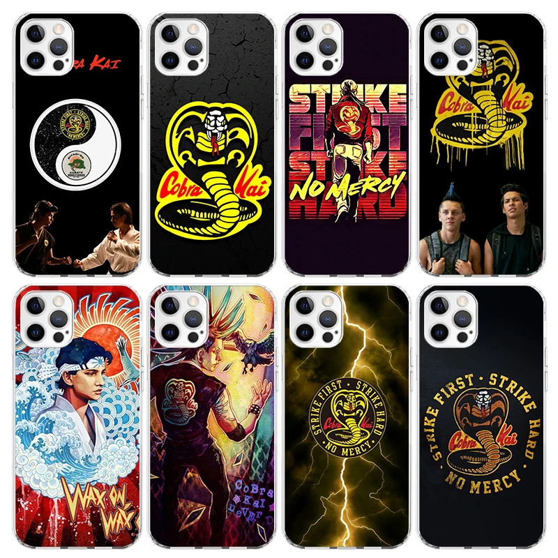 Cobra Kai Snake Phone Case For iPhone 16 15 14 13 12 Mini 11 Pro Max Cover 7 Plus X XS XR 8 + SE Silicone Shell Print Fundas For