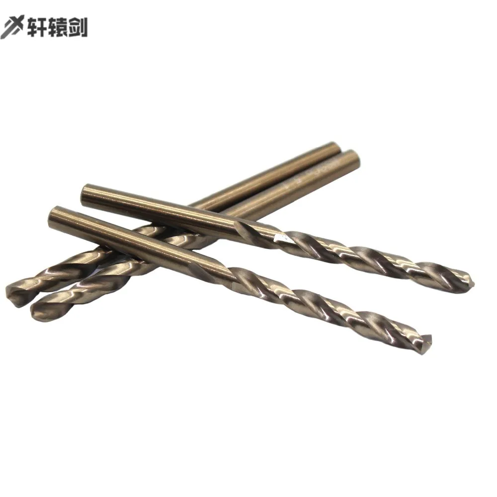 Brocas helicoidais de aço inoxidável, brocas 5.1 5.2 5.3 5.4 5.5 5.6 5.7 5.8 com 6mm de aço inoxidável para haste reta com aço inoxidável de cobalto, 10 peças