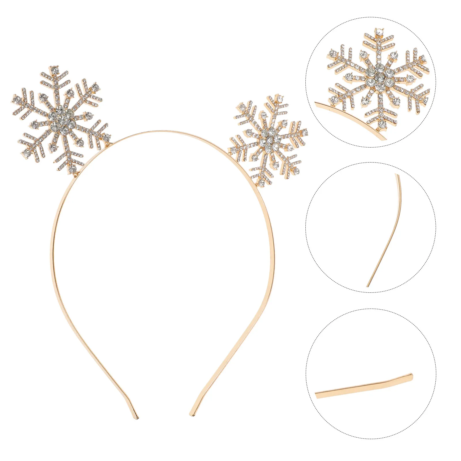 

Rhinestone Snowflake Headband Christmas Party Hair Band for Women Holiday Carnival Birthday New Year Festive Hair Accessory