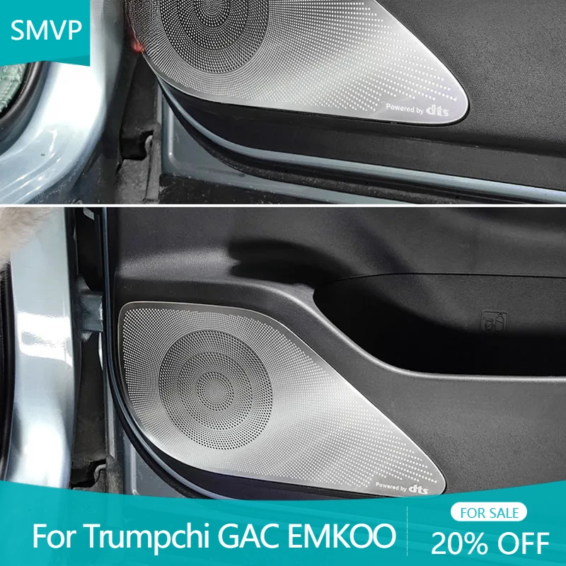 For Trumpchi GAC EMKOO 2023 2024 Car Door Audio Ring Speaker Cover Stainless Steel Horn Frame Decoration Patch Auto Accessories
