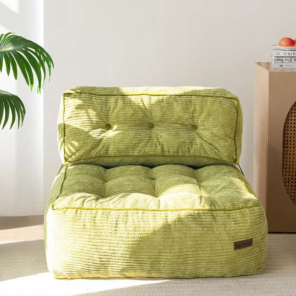 

Floor Sofa Bean Bag Sofa Couch, Comfy Floor Couch With Ba Support, Portable Bean Bag With Filling, Corded Chair Seating For