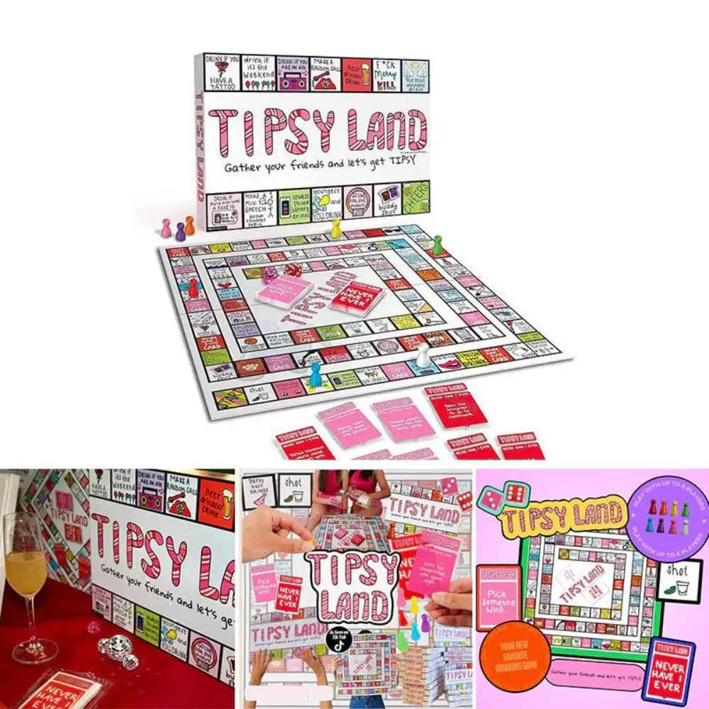 Strategy Board Game Tipsy Land Party Board Game Dice Adults Drinking Board Game friends Fun Drinking Games Party Drink Games