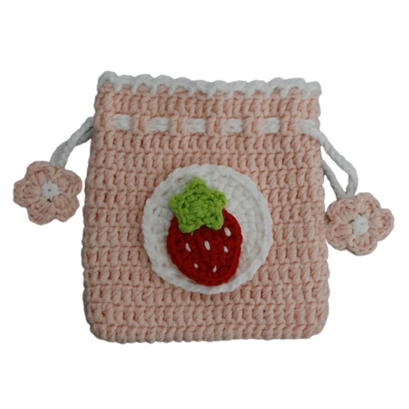 Sweet Coin Bag Small Wallet Hand-Woven Coin Bag Knitted Change Purse Crochet Bag Change Pocket Child Lovely Storage Bag