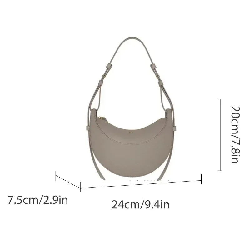 France Female Armpit Dumplings Bag Leather Handbags Crescent Underarm Tote Bag Luxury Designer Messenger Shoulder Bag for Women