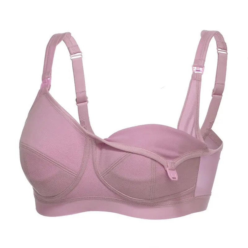 Plus Size Nursing Bra - Front Open Maternity Bra for Large Bust, Full Coverage Thin Cup Minimizer, Wireless Cotton Breastfeeding