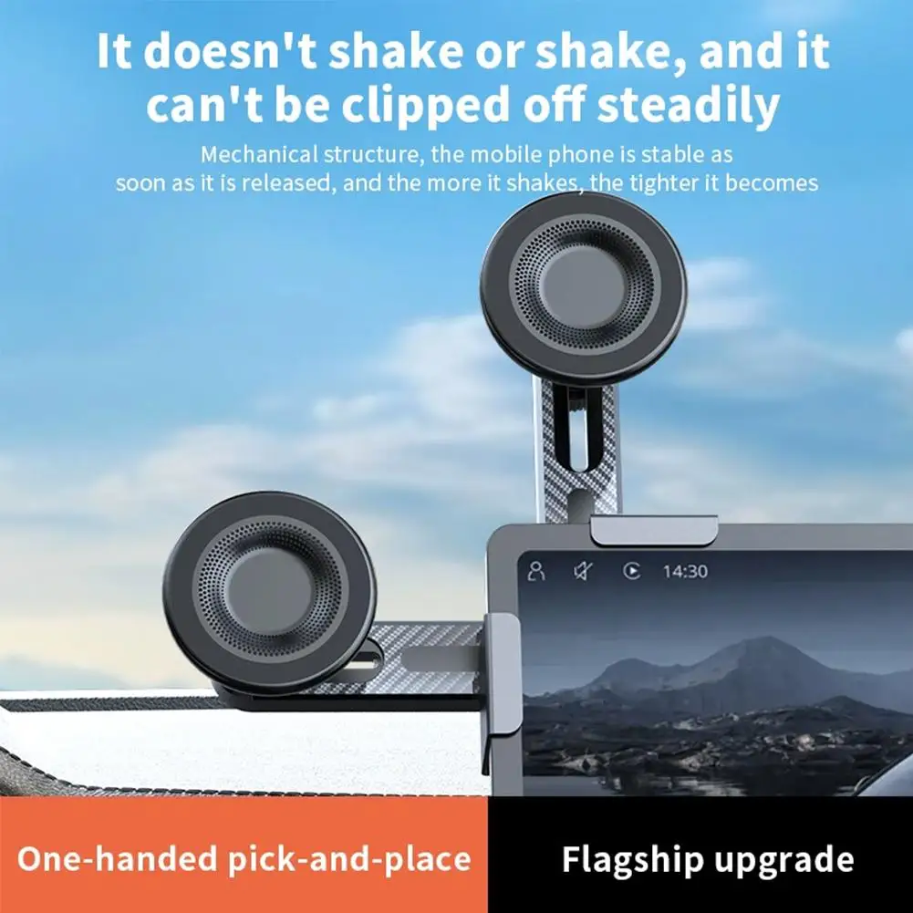 Car Central Screen Magnetic Car Phone Holder 360° Rotatable Anti-Shake Car Monitor Mount Secure Grip Corner Holder Car Holder