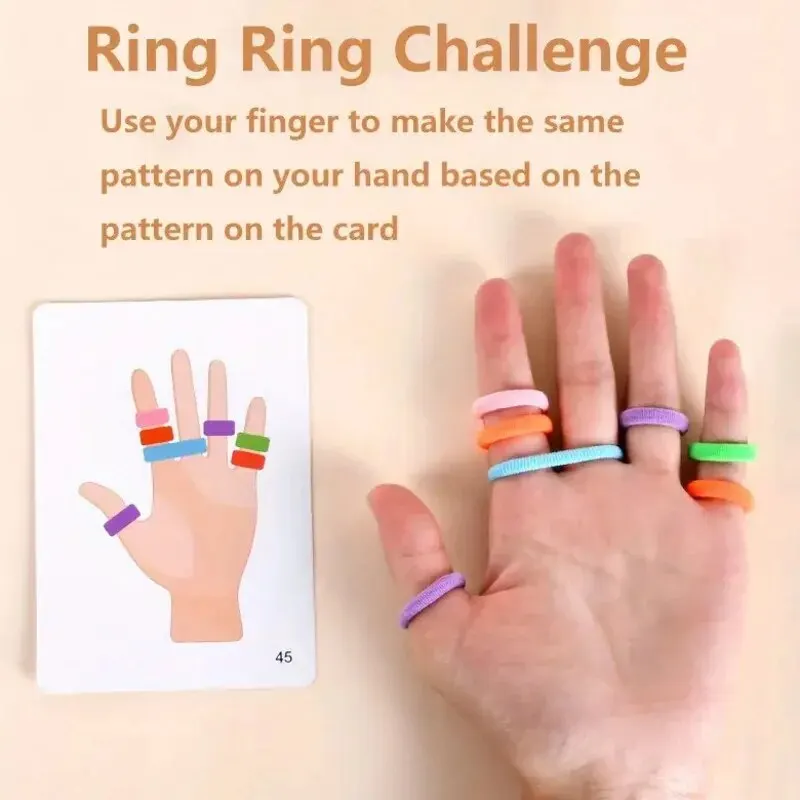 Gioco di partite con anello da dito Giocattoli educativi per bambini Cognizione del colore Coordinazione occhio-mano Regalo sensoriale genitore-figlio Montessori