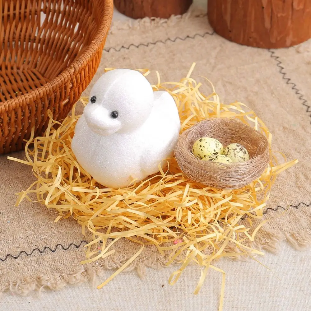 Colorful Easter Duck Ornament Set DIY Crafts Foam Painted Egg Toy Handmade Simulation Egg Bird Nest Kids Gifts