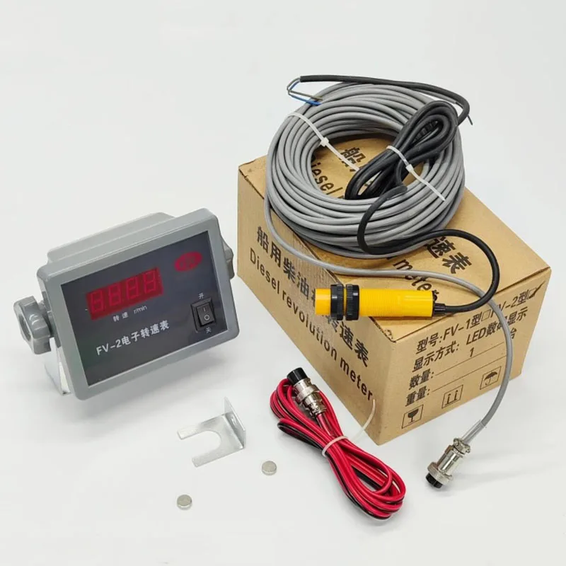 DC 12-36V Electronic Tachometer Square Digital Speed Monitor for Automotive, Marine and Diesel Engine