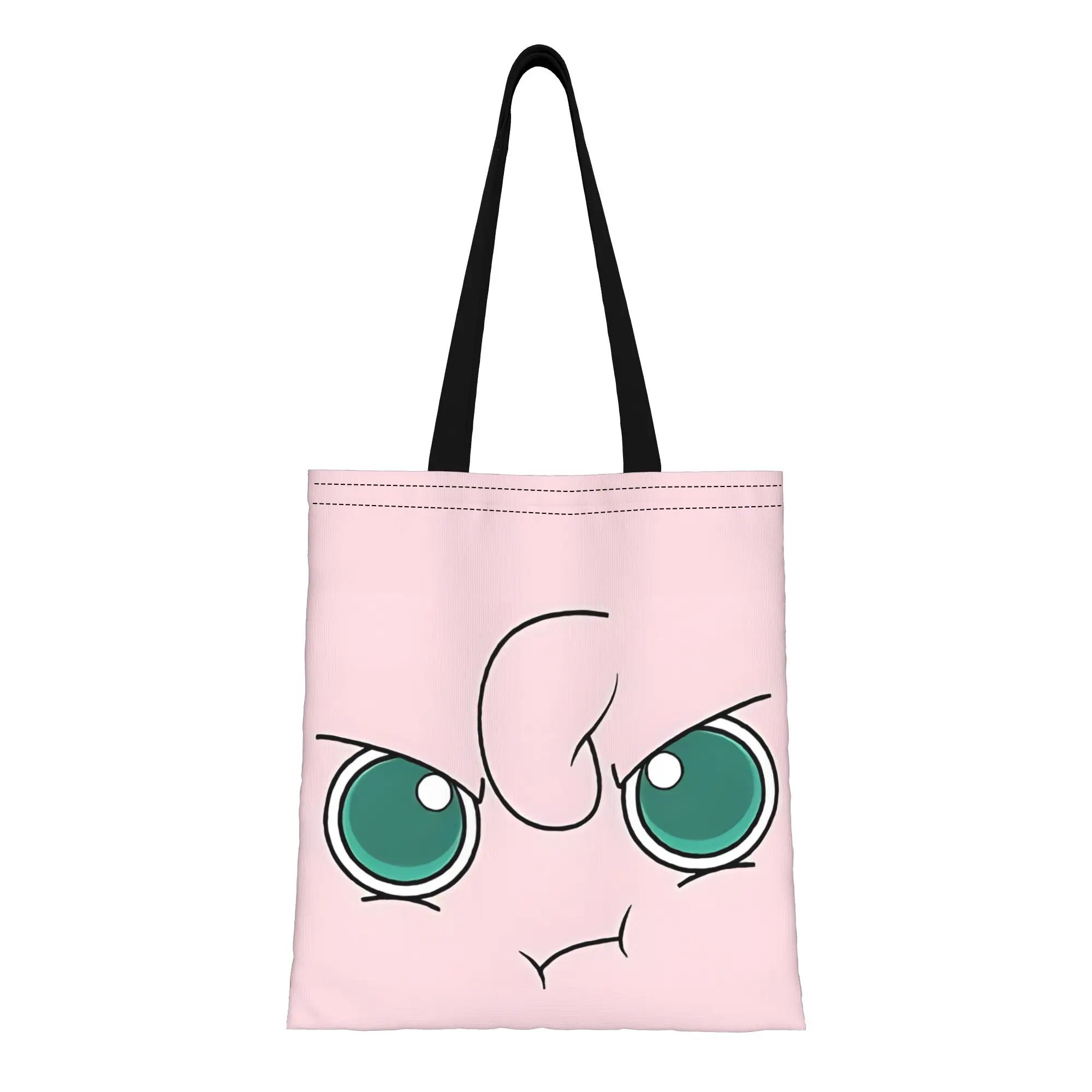 

Сумка-тоут из холщовой ткани Jigglypuff Got Me Puffed Up Pokemon, идеально подходящая для активного отдыха, женская сумка с верхней ручкой