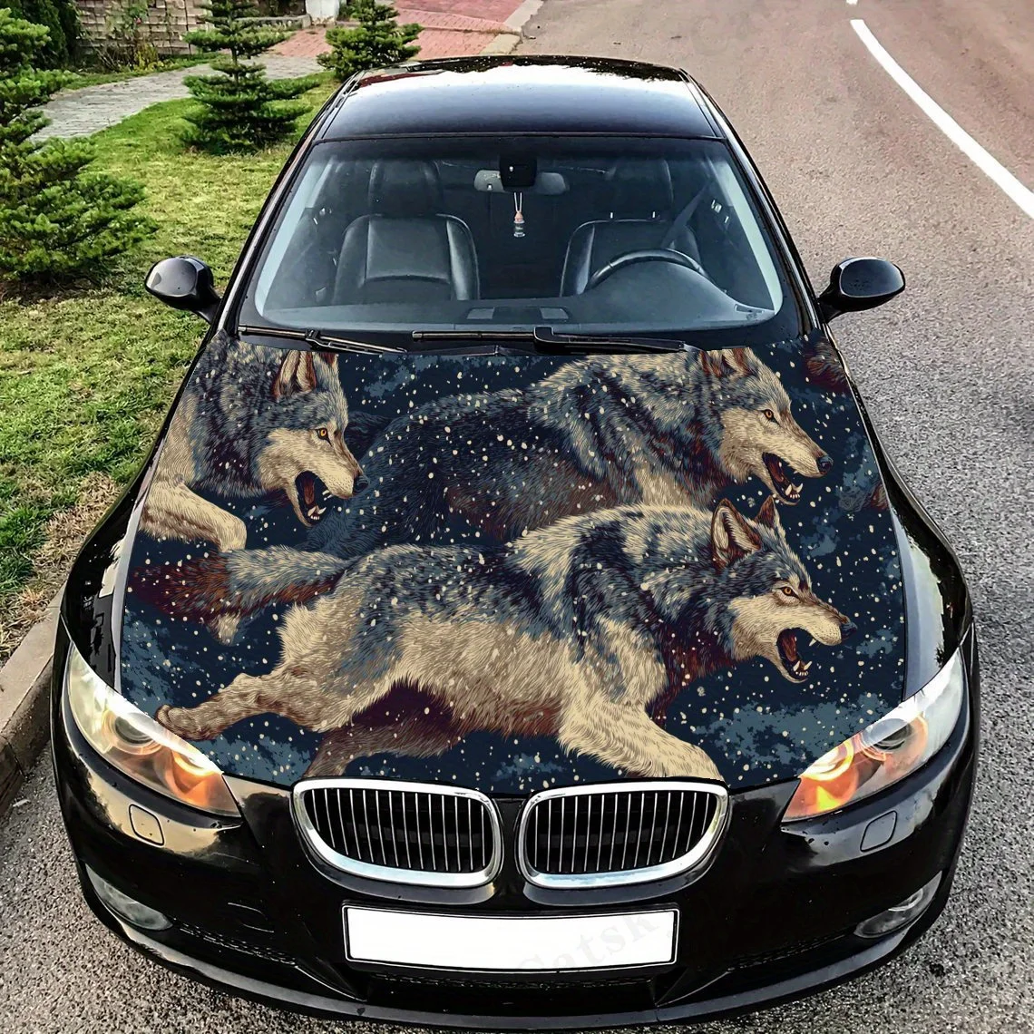 

Наклейка на капот двигателя автомобиля «Звездное небо и бегущий волк», виниловая наклейка на автомобильную крышку, подарок для любителей автомобилей, автомобильный пакет из ПВХ с защитой от царапин