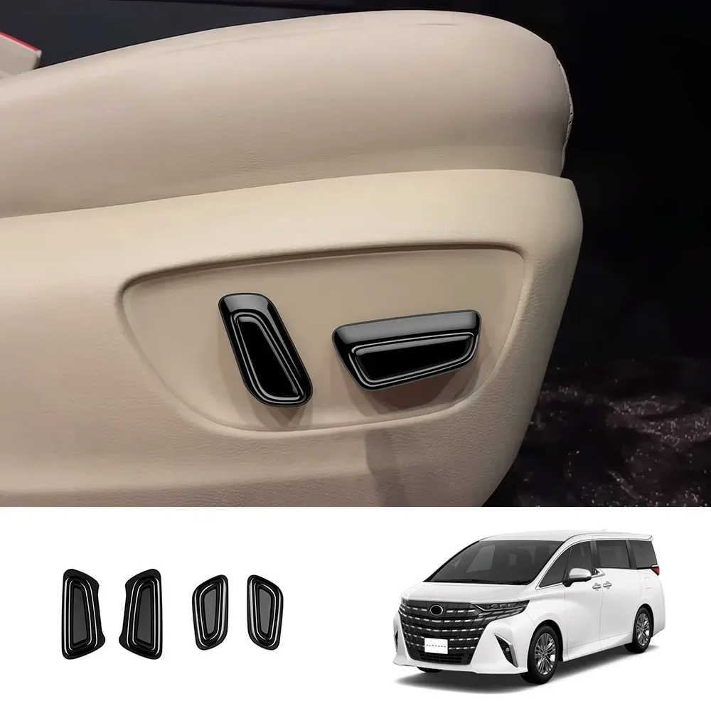 For Toyota Alphard Vellfire 40 Series 2023 2024 ABS Back Silver Carbonfiber seat adjustment switch cover interior accessories