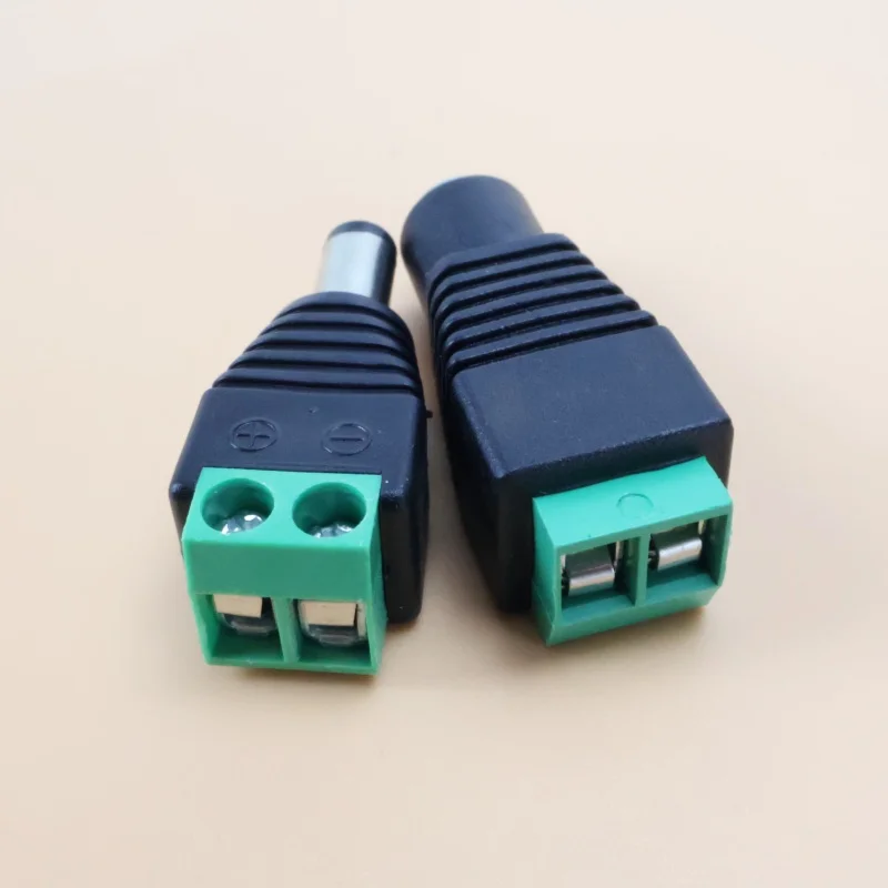 DC Terminal Connector 2pin DC Power Adapter 5.5mm X 2.5mm Plug Male to Female Jack Connector Plug For LED Strip CCTV Came