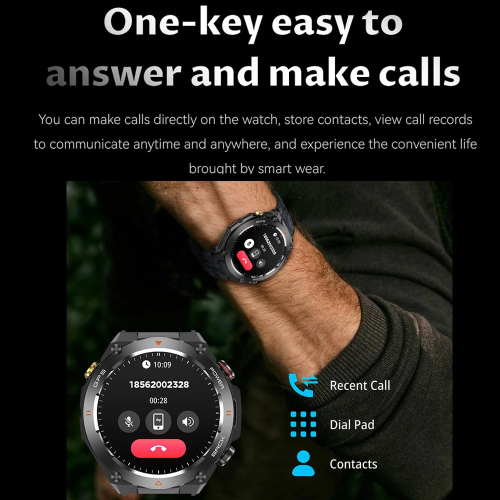 ل Xiaomi جديد GPS ساعة ذكية الرجال 412*412 HD 650 mAh بطارية الرياضة في الهواء الطلق ساعة الاتصال الصوتي 3TM مقاوم للماء Smartwatch 2025