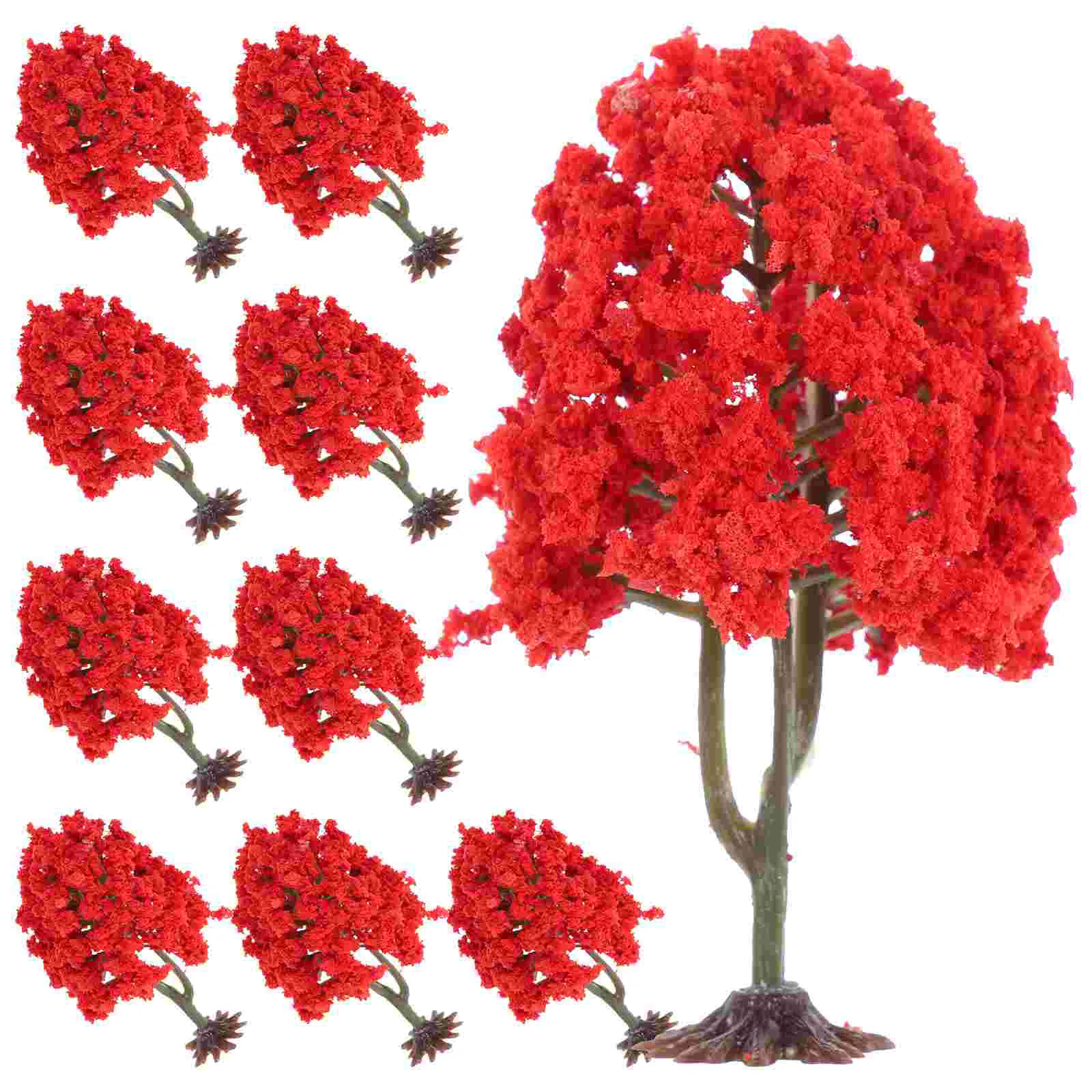 10 Pcs Model Tree Sand Table Artificial Trees Mini Landscape Decor DIY Fine-pored Sponge Leaves